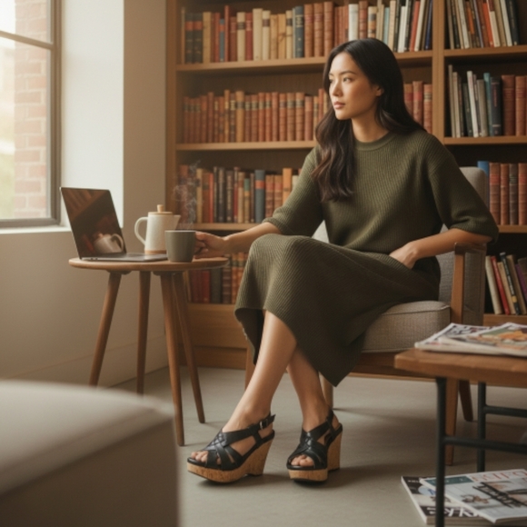 Michael Shannon Platform Wedge Heels - Picture 5 of 8